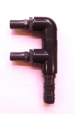 Verteiler 2 fach 20mm für 10mm Schlauch