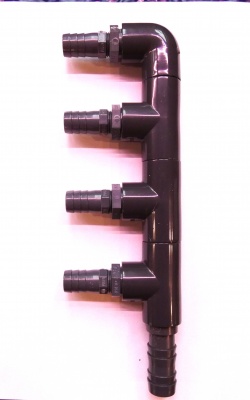 Verteiler 4 fach 20mm für 9mm Schlauch